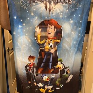 Disney Blue Tapestry with Woody and Friends Kingdom Hearts